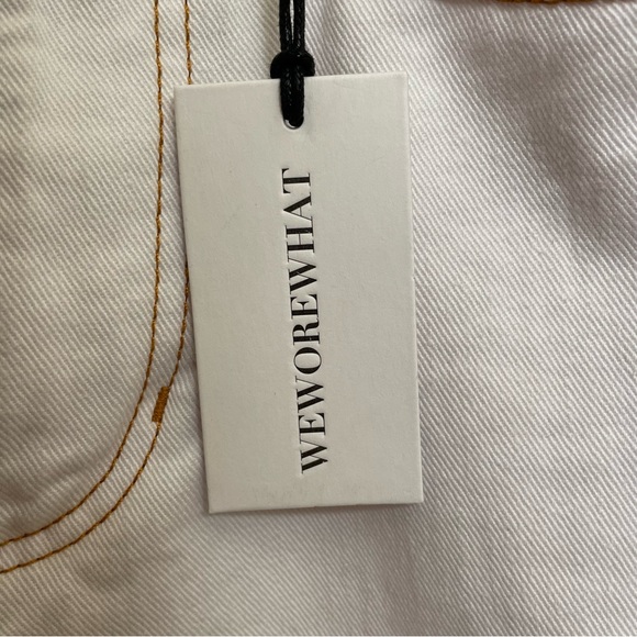 NWT WeWoreWhat White Icon Jean - Straight Leg in Classic Non-Stretch Denim - Picture 8 of 15